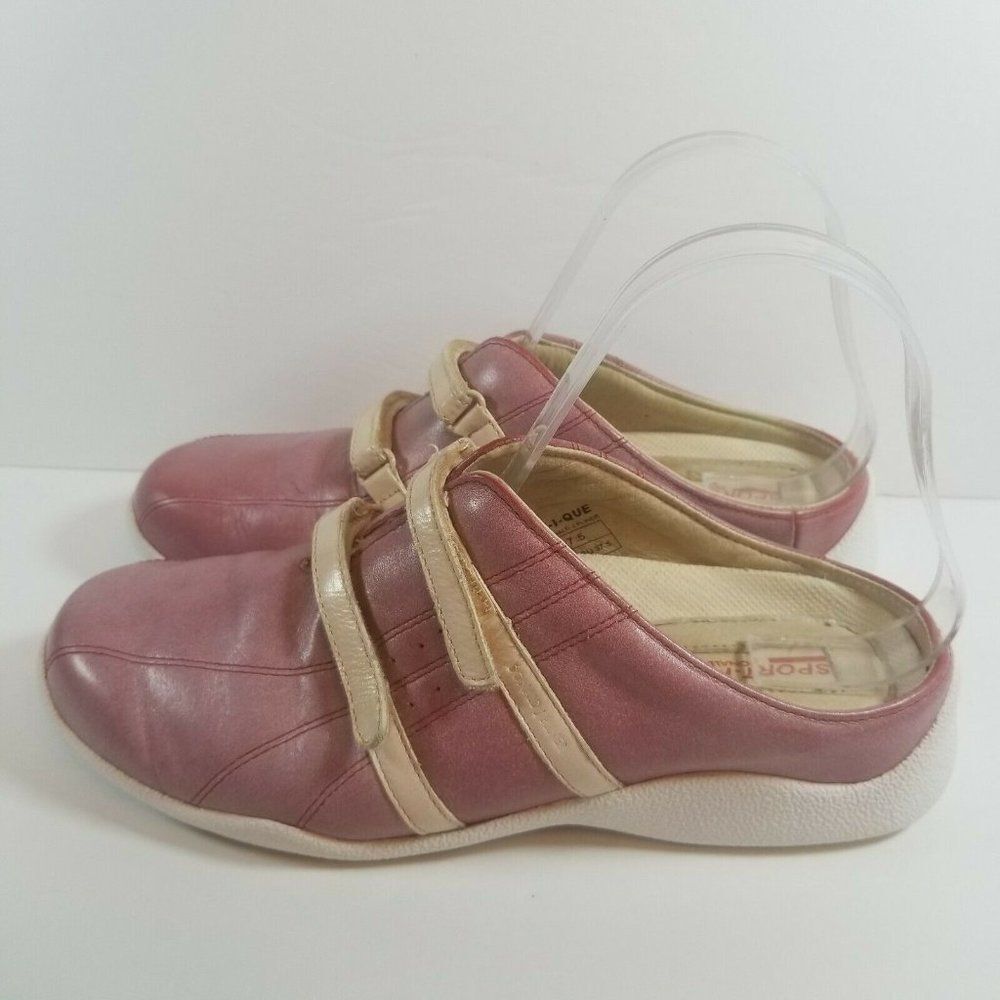 Donald J Pliner Womens 7.5 Pink Sport-i-que Comfort Walking Slip On Leather Mule
